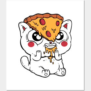 YUM YUM PIZZA CAT Posters and Art